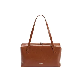 JIL SANDER Goji Cow Leather Handbag, Shoulder Bag Trumpets Women's Brown