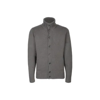 Zanone Funnel neck Ribbed knit Cardigan