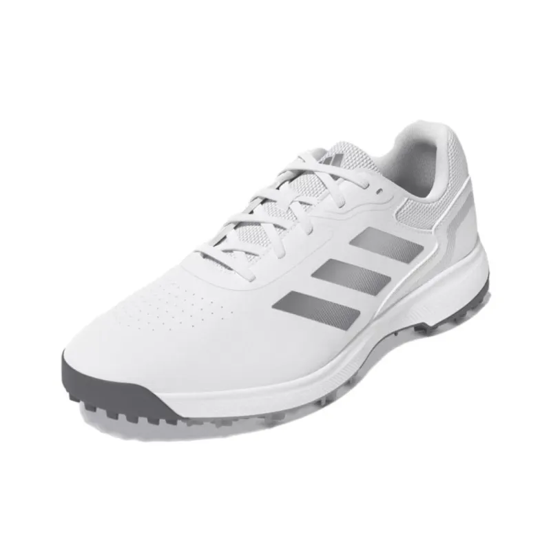 Adidas Traxion Cushioned Slip Resistant Low Top Golf Shoes Men's White Silver-2
