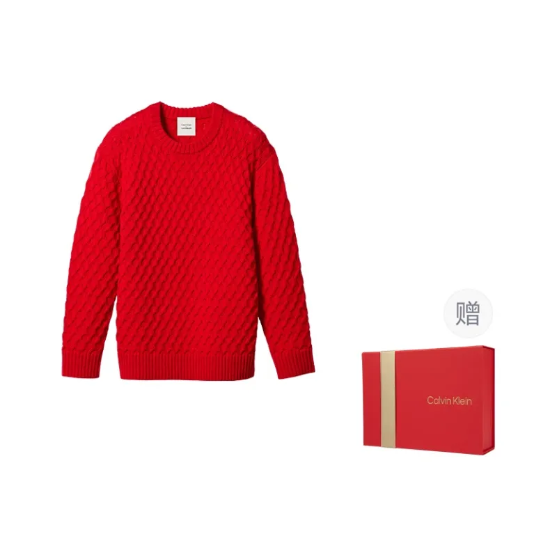 CALVIN KLEIN Spring Festival Red Magenta Sweater Men's-11