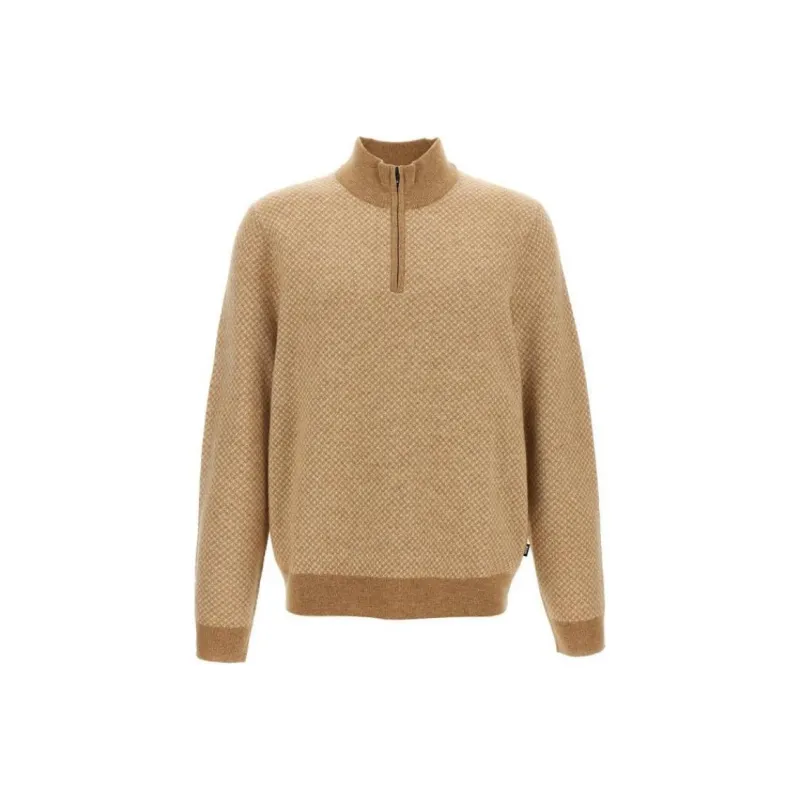 HUGO BOSS Eltorino Half Zip Knitted Jumper-0