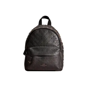 COACH Pebble Leather Backpack Mini Unisex Black