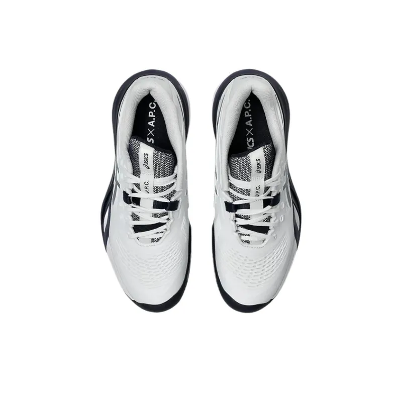 A.P.C x Asics GEL RESOLUTION 10 Anti Slip Wear Resistant Low Top Tennis Shoes Women's White Blue-2
