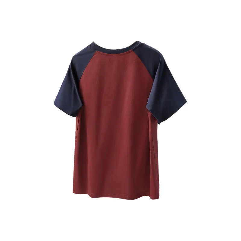Cypress House Raglan Sleeve T Shirt Women's Dark Blue & Red-1