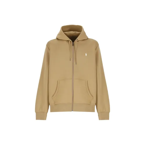 폴로 랄프 로렌 더블 니트 풀 지퍼 후디 카멜 - 24FW