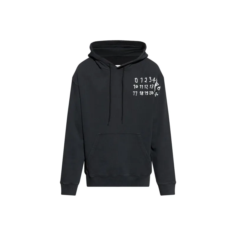 MM6 Maison Margiela Numbers Motif Drawstring Hoodie-0