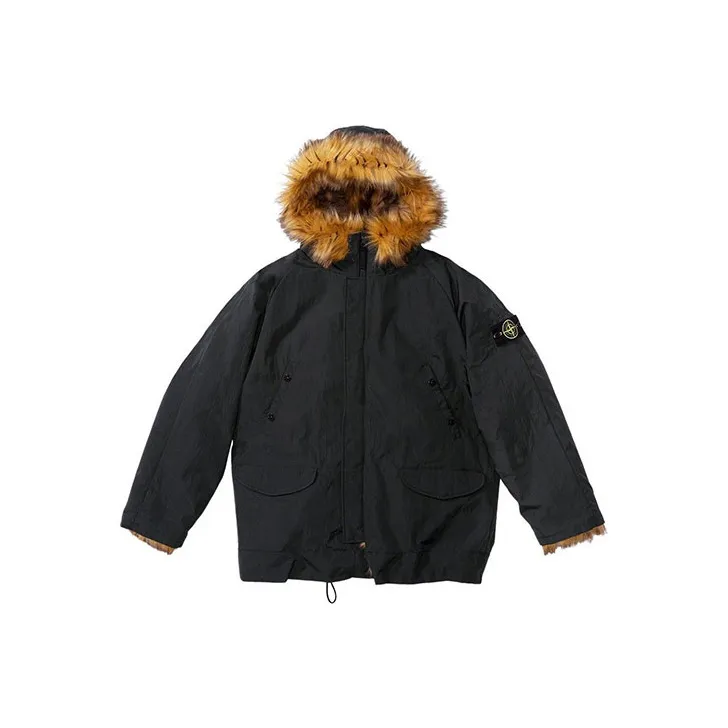 Supreme X Stone Island Formula Steel Reversible Faux Fur Parka-0