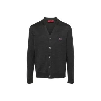GUCCI Logo embroidered Wool Cardigan