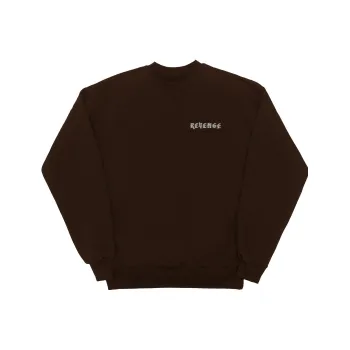 Revenge EMBROIDERED MAGDALEN BROWN CREWNECK Sweater Unisex Brown