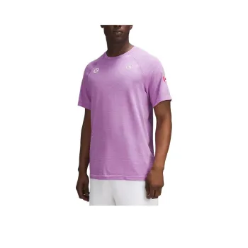 Lululemon Metal Vent Tech Collection Team Canada Collection T Shirt Men's Light Stripes