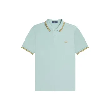 FRED PERRY Polo Shirt Men's Silver Blue