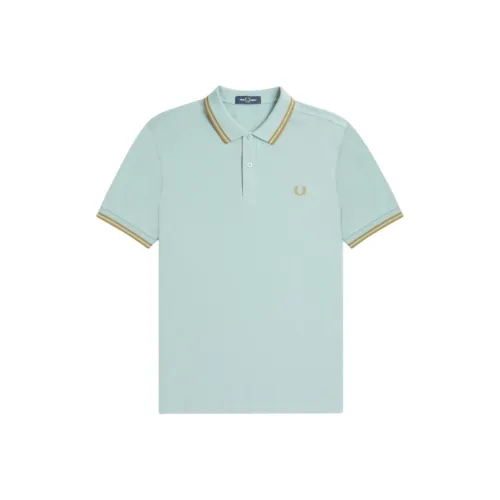 FRED PERRY Polo Shirt Men's Silver Blue