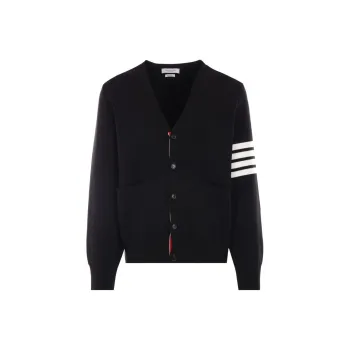 THOM BROWNE 4 Bar V Neck Cardigan