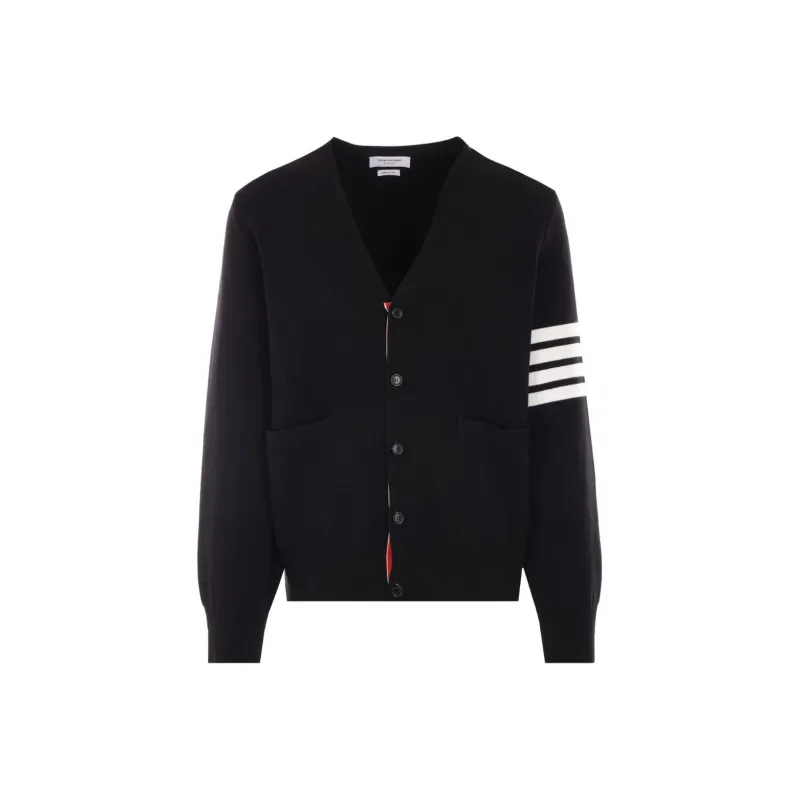 THOM BROWNE 4 Bar V Neck Cardigan-0