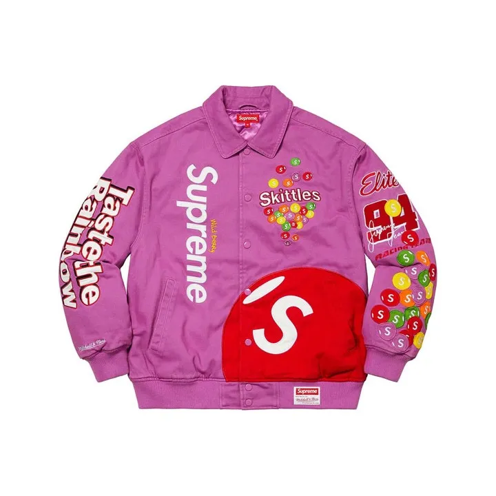 Supreme Skittles Mitchell & Ness Varsity Jacket-3