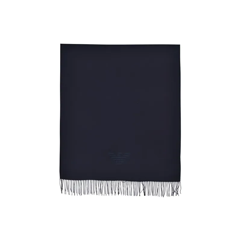 EMPORIO ARMANI Fringed Scarf With Eagle Print-0