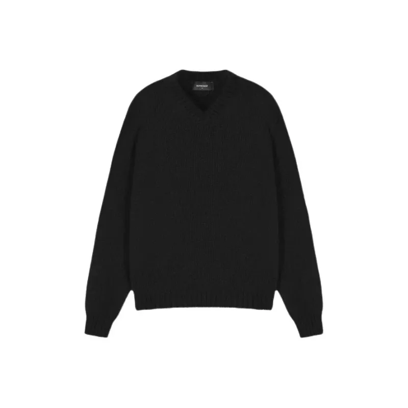 REPRESENT V Neck Mohair Sweater Sweater Unisex Black-0