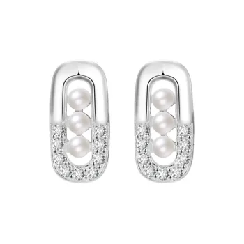 Happy Tide S999 Fine Silver Stud Earrings Women's