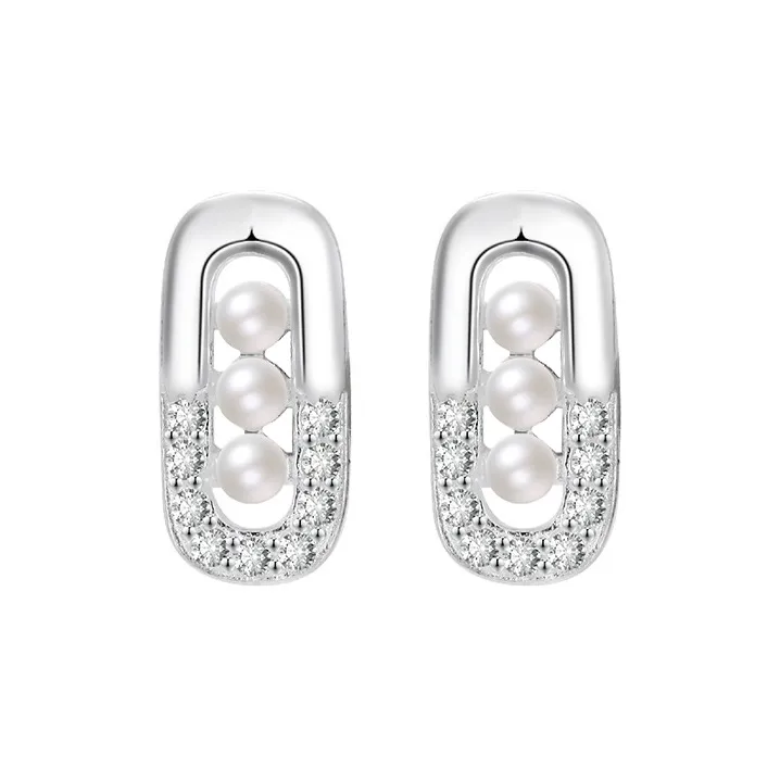 Happy Tide S999 Fine Silver Stud Earrings Women's-0