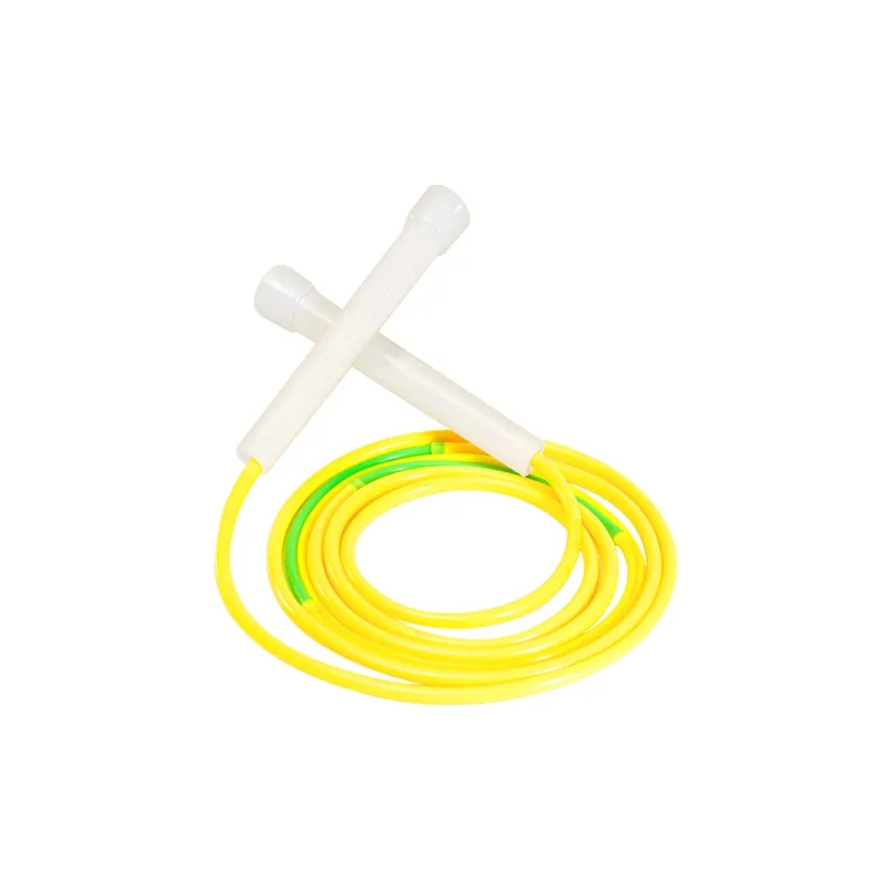 Sand Type Fitness Training Non Countable Jump Ropes Kids Rubber+PVC Rope, Plastic Controller Yellow Pink-4