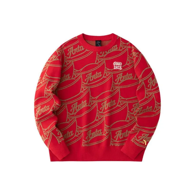 Anta Life Collection Knitwear Men's Rich Red/Chestnut Brown-0