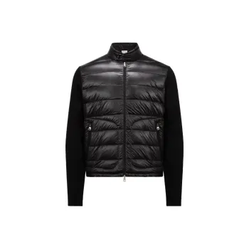 Moncler Tricot Zip Up Padded Cardigan