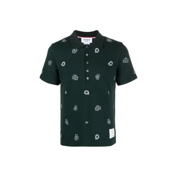 THOM BROWNE Paisley print Polo Shirt