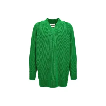 JIL SANDER V Neck Knitted Oversized Jumper