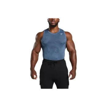 GYMSHARK Tank Tops Men Blue