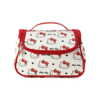 Sanrio Hello Kitty Canvas Makeup Bag Women's Red