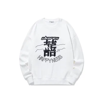 GUKUUL Text Print Vintage Crew Neck Pullover Sweatshirt Unisex