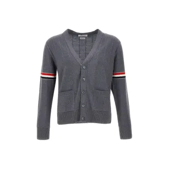 THOM BROWNE Stripped Buttoned Cardigan