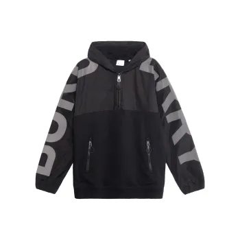 Burberry Reflective Logo Print Quarter Zip Jacket