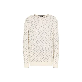 GIORGIO ARMANI Zigzag embroidered Round neck Jumper