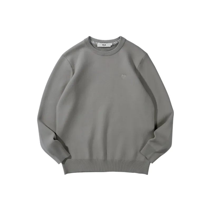 HLA Crew Neck Heart Embroidered Long Sleeved Knitwear Men's-3
