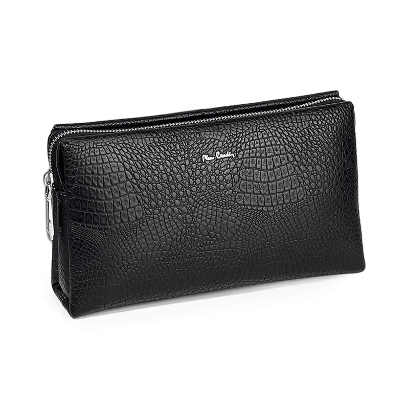 PIERRE CARDIN Cow Leather Clutch Men's Black-1