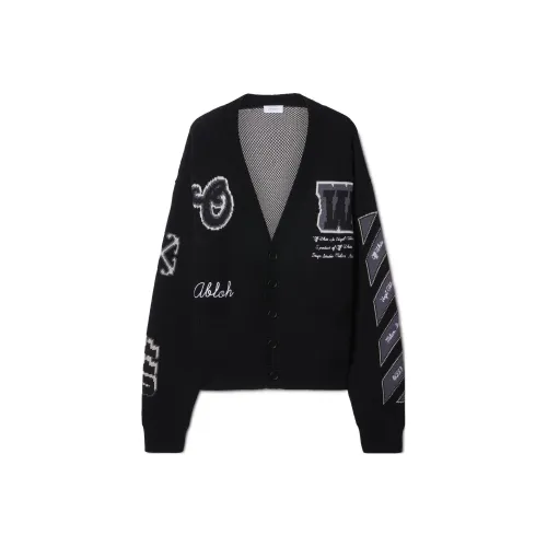 OFF WHITE Logo Embroidered Knit Cardigan