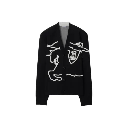 Burberry Ekd Intarsia Knit V Neck Cardigan