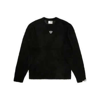 Aape Ape Face Pattern Crew Neck Casual Knitwear Men's Black