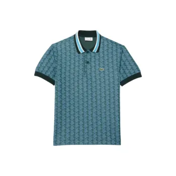 LACOSTE Monogram Pattern Polo Shirt
