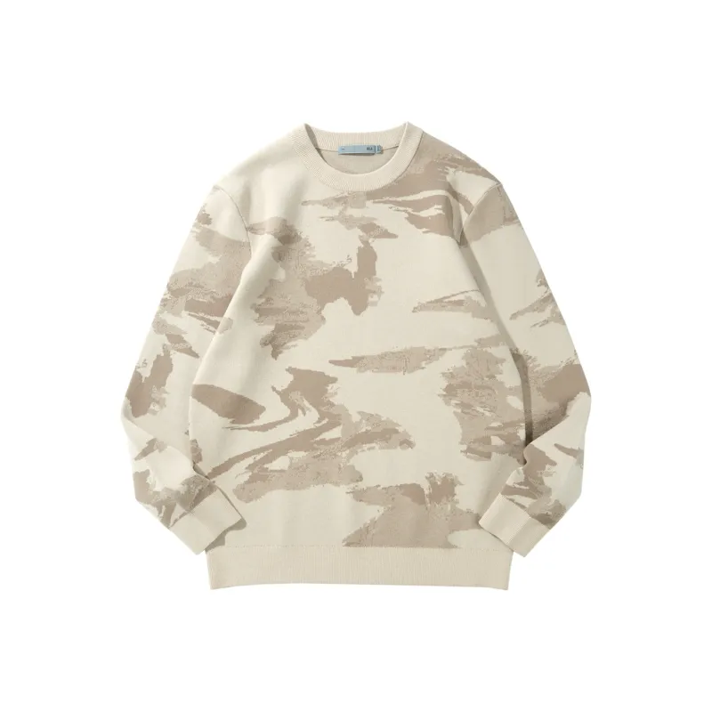HLA Runway Same Style Crew Neck Pullover Jacquard Soft Knitwear Men's-3