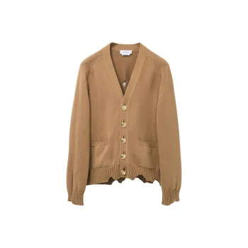Alexander McQueen Distressed Skull V Neck Cardigan