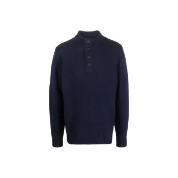 BARBOUR High-neck Buttoned Wool Jumper