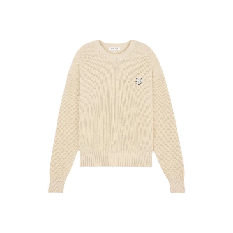 Maison Kitsune Fox Head Patch Knitted Jumper-0