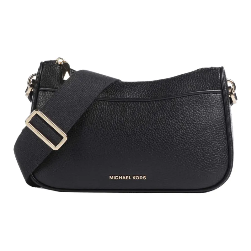 MICHAEL KORS Jet Set Pebble Patterned Leather PU Crossbody Bag, Shoulder Bag Medium Size Women's Black-1