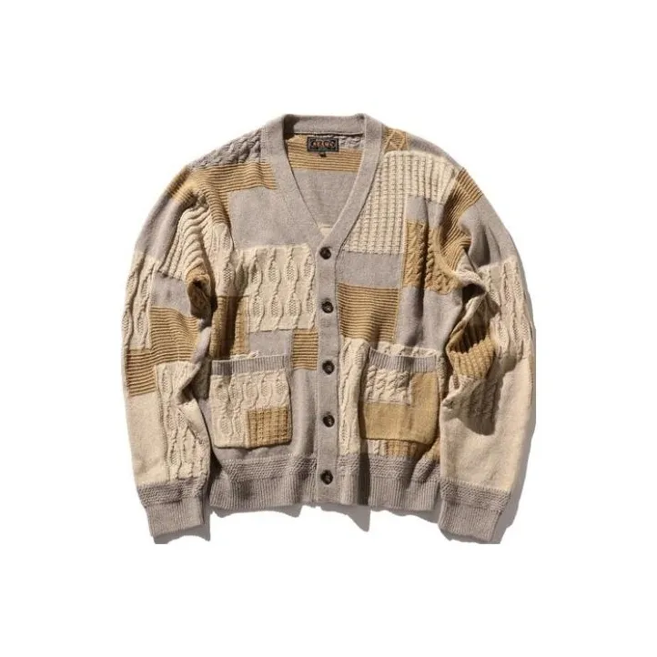 Beams Patchwork Cardigan-0