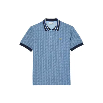 LACOSTE Logo embroidered Monogram jacquard Polo Shirt