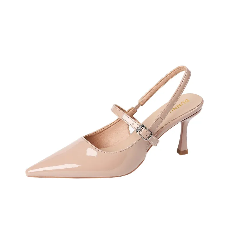 Dunnu Slim Heel High Heels 7CM Women's Nude-52