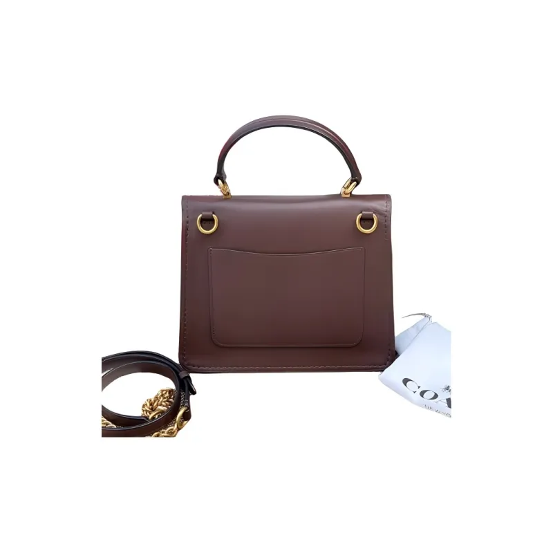 COACH Parker Cow Leather Handbag, Shoulder Bag, Crossbody Bag Medium Size Women's Ox Blood Red-2