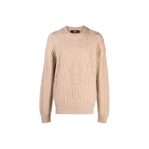 VERSACE Medusa Cable-Knitted Crewneck Jumper